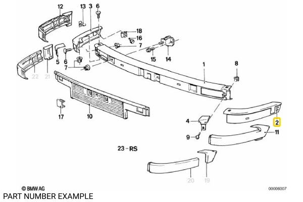 Genuine BMW Front LHS Chrome Bumper Cover - 51111888391