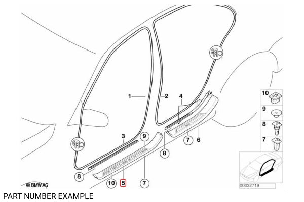 Genuine BMW Front Left Door Sill Cover in Schwarz for E39 – 51478159933