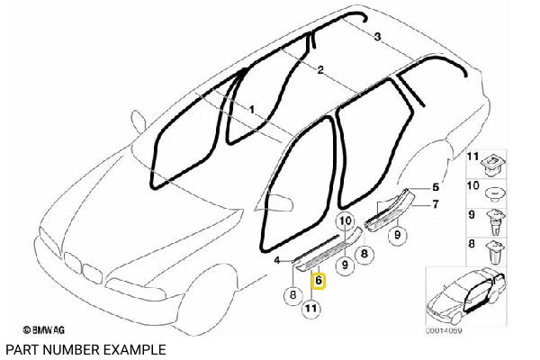 Genuine BMW Front Right Door Sill Cover for E39 - 51478178120