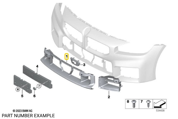 Genuine BMW G87 M2 Front Lower Centre Grille - 51118081270