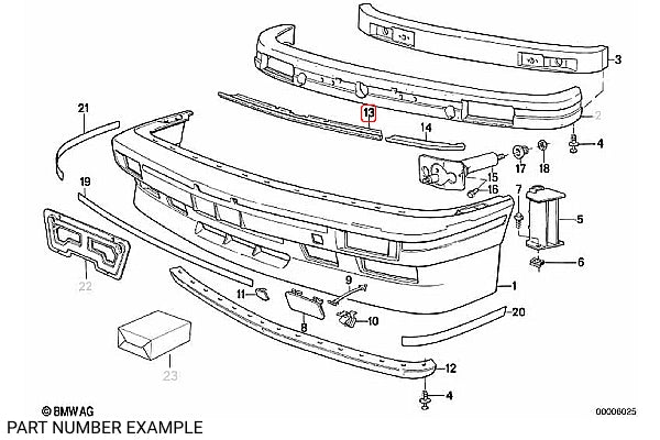 Genuine BMW Front Bumper Centre Gasket for E30 M3 – 51711945950