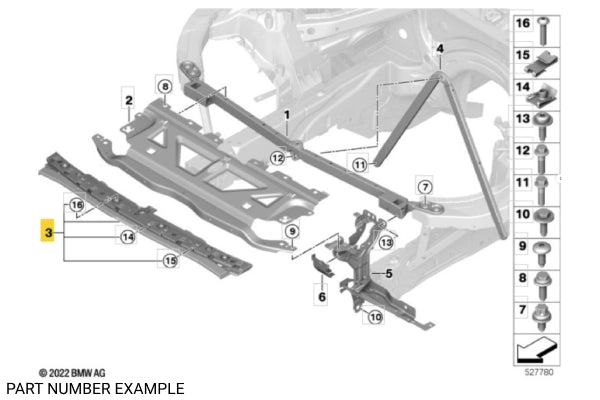 Genuine BMW Front Bumper Support for G87 M2 - 51648082510
