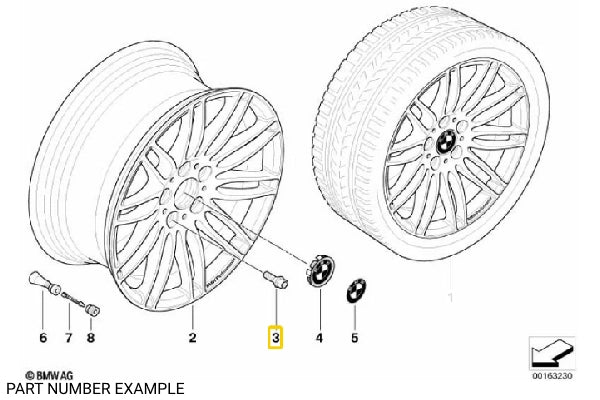 Genuine BMW Black Wheel Stud M12 x 1.5 – 36136781150