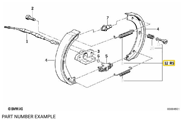 Handbrake Shoe Spring Set for Rear Brakes – 34410304724