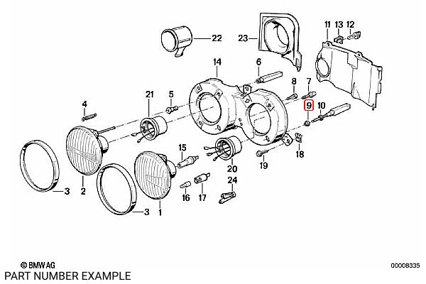 Genuine BMW Headlight Joint Bushing Clip – 63121369833