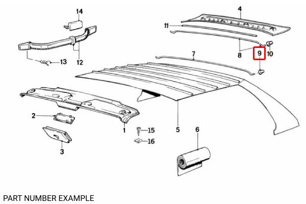 Genuine BMW Roof Trim / Headling Grommet - 51441913099 - E28 E30 ...