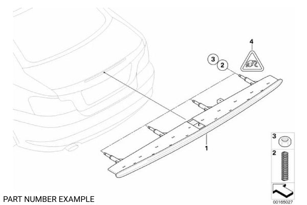 Genuine BMW Hex Nut with Plate for Third Brake Light E82 E88 - 63259128043