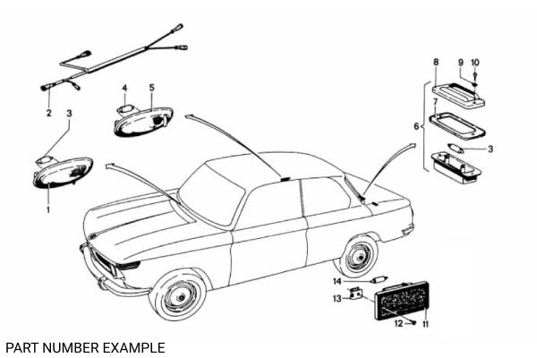 BMW 1502–2002 Interior Dome Light - 63318477110