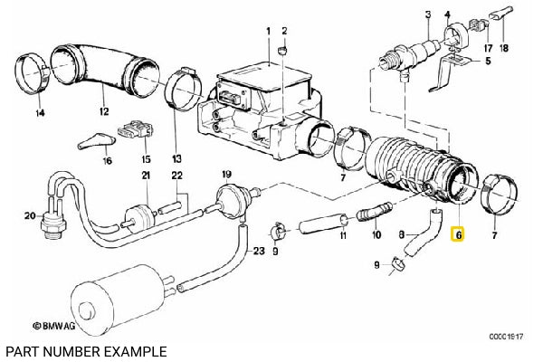 Genuine BMW Intake Boot for M30B35 - 13541707080