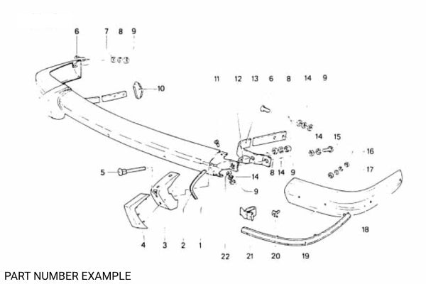 BMW 1502–2002 Late Front Bumper Overrider Set - 51111814701 / 51111814702 / 51111815484