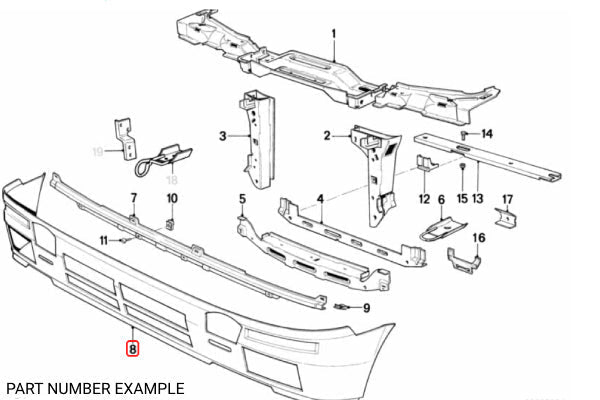 BMW E30 Late Euro Front Valance - 41331961227