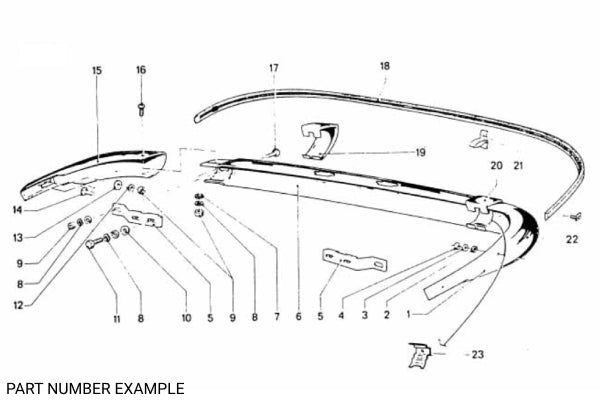 BMW 1502–2002 Late Rear Bumper Seam Cover Set - 51121815482 / 51121815481
