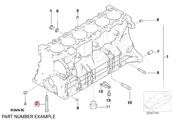 Genuine BMW Main Bearing Cap Bolt (M10 x 92) - 11111740345