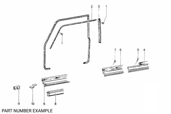 BMW 1502–2002 Narrow Plastic Door Sill Plate Set - 51477470007
