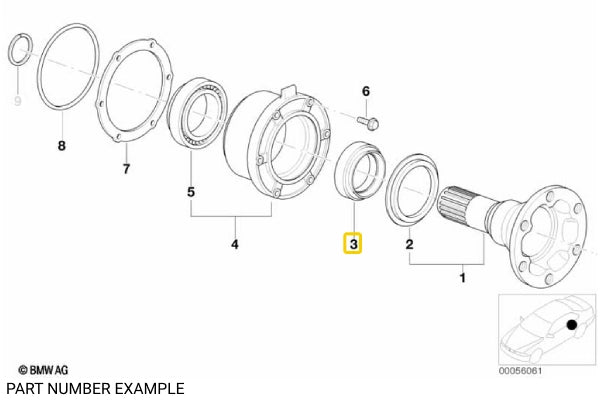 Differential Axle Output Shaft Seal – 33107505602