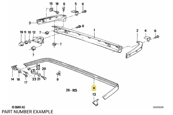 Genuine BMW Rear Bumper Protective Moulding - 51121888286
