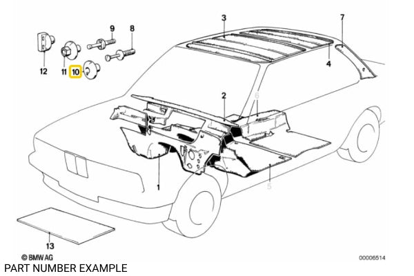 Genuine BMW Push Button Clamp for Bonnet & Sound Insulation - 51481906207