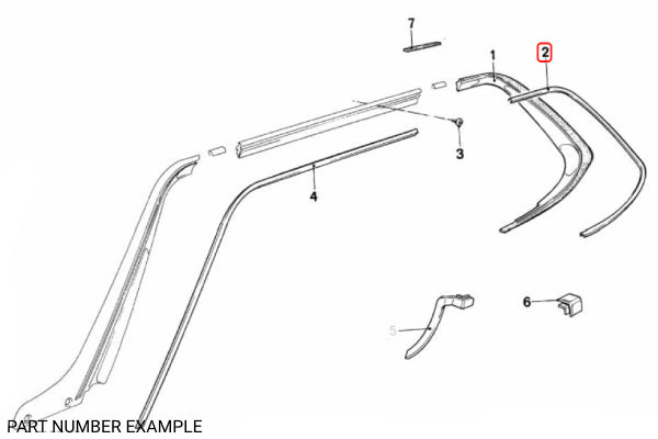 BMW E24 Rear Window Black Trim Set -  51131961649 / 51131961650