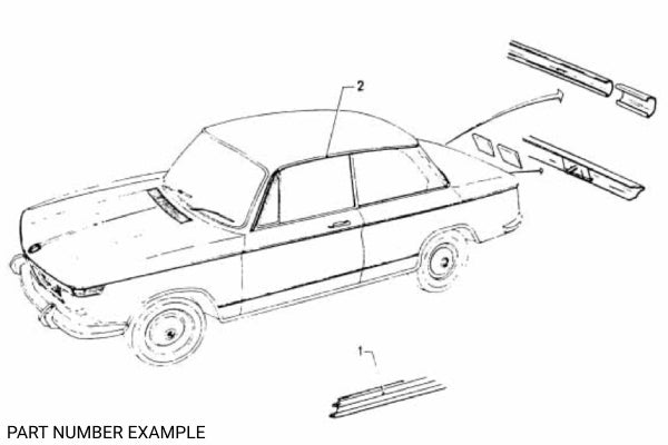 BMW 1502–2002 Rocker Panel Trim Set - 51131803360 / 51131803359