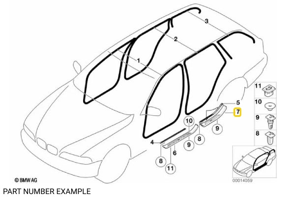 Genuine BMW Rear Right Door Sill Cover for E39 - 51478178124