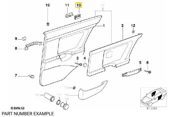 Genuine BMW Repair Clamp for Door Trim Panel for E36 - 51418122408