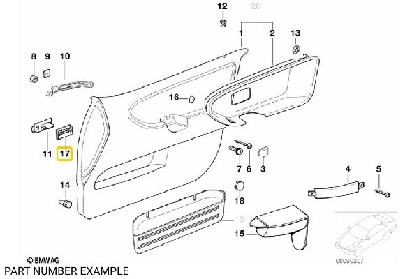 Genuine BMW Repair Clamp for Door Trim Panel for E36 - 51418122408