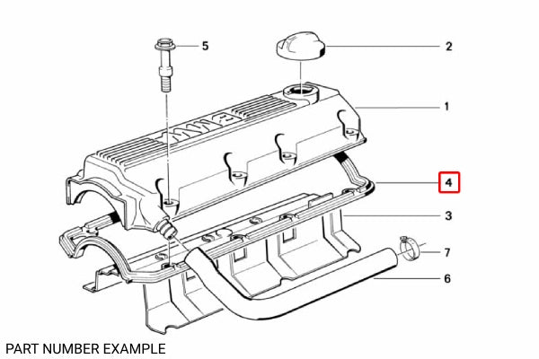 Genuine BMW Rocker Cover Gasket for M40 - 11121727726