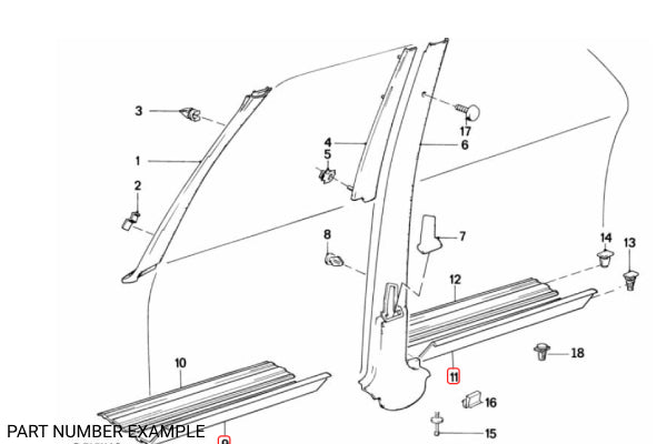 BMW E30 Sedan & Touring Aluminium Outer Sill Trim Set - 51471904595 / 51471933558 / 51471933557