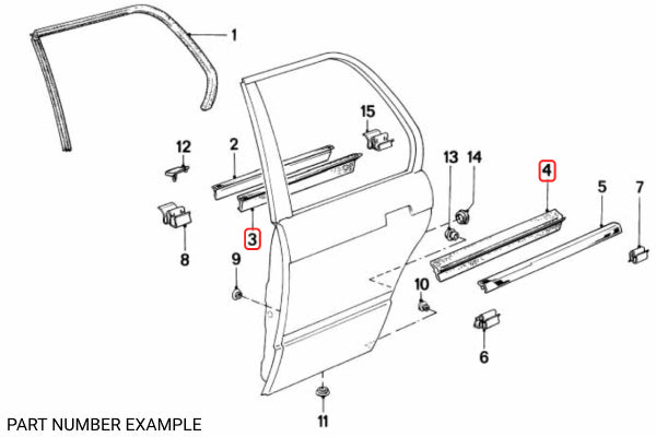 BMW E30 Sedan Early Window Weather Strip Set