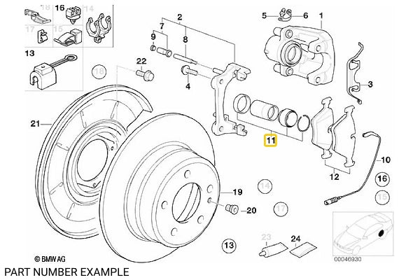 Rear Brake Caliper Rebuild Seal Kit for E36, Z3 – 34211158883