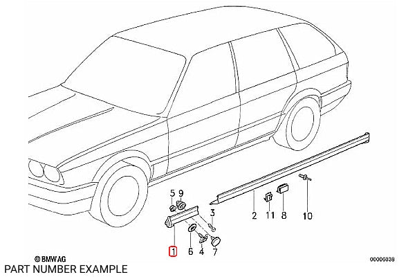Genuine BMW 'IS' Side Skirt for E30 Front RHS – 51711947060