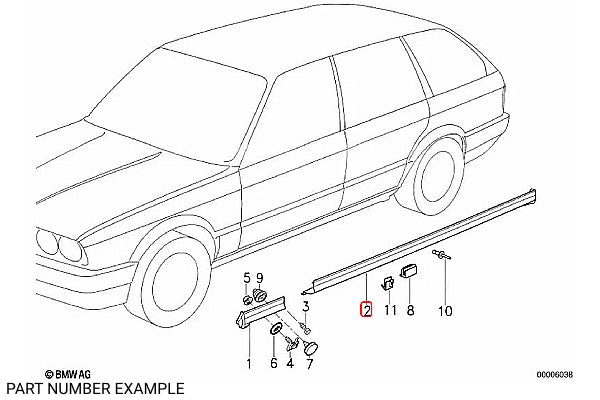 Genuine BMW 'IS' Side Skirt for E30 LHS – 51711947063
