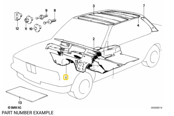 Genuine BMW Sound Insulation RHS Engine Bay for E30 - 51481962048