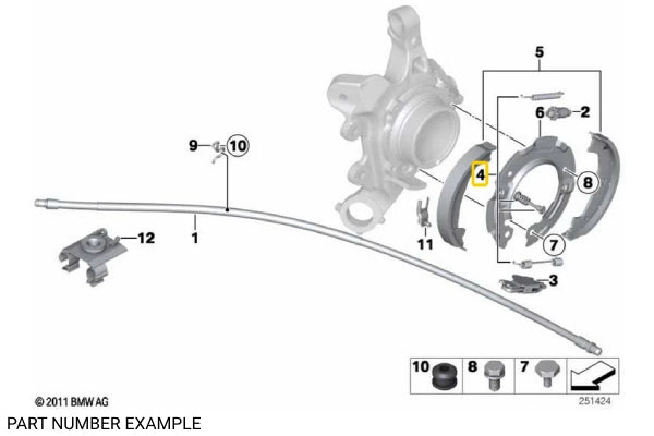 Handbrake Shoe Spring Set for Rear Brakes – 34410410823
