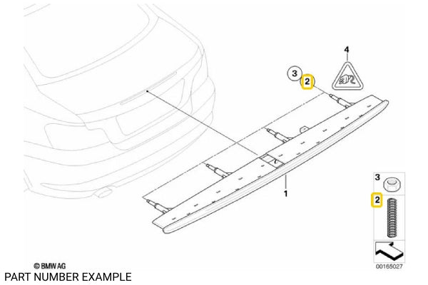 Genuine BMW Spring for Third Brake Light E82 E88 - 63257211238
