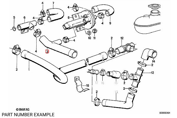Genuine BMW Coolant Hose T Piece for E23 E24 E28 – 11631273055