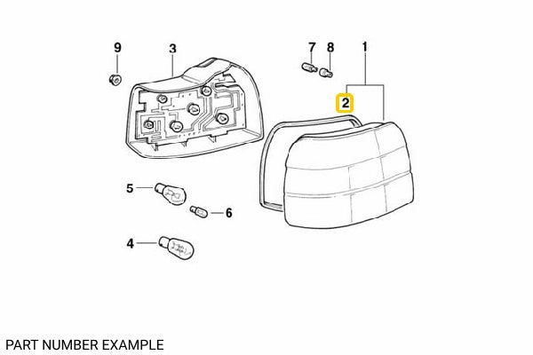 Genuine BMW Tail Light Gasket for E36 - 63218360031