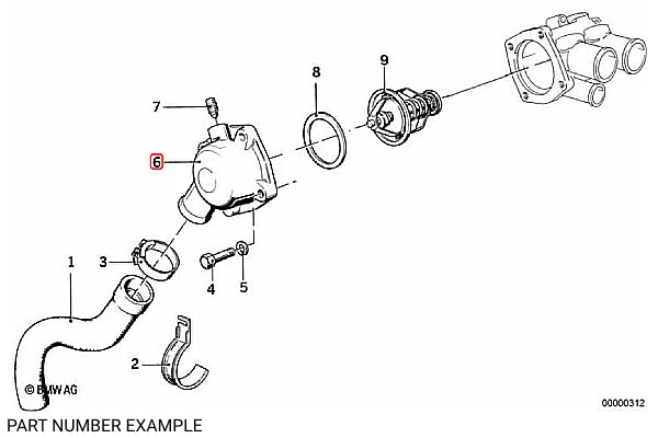 Genuine BMW 4-Bolt Thermostat Housing Cover – 11531714861