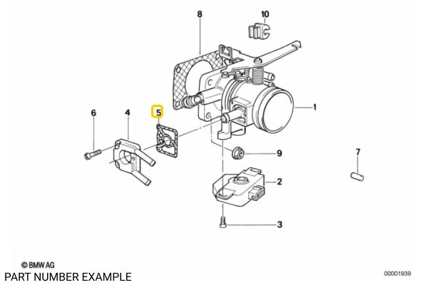 Genuine BMW Throttle Body Housing Gasket for M10 M20 - 13541285471