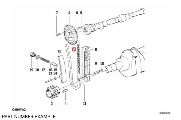 Genuine BMW Single Row Timing Chain for M10 M30 - 11311716987