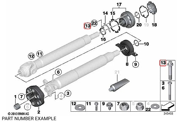 Genuine BMW Driveshaft Torx Bolts (M10 x 52) - 26117526322