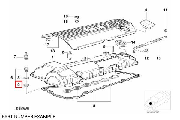 Genuine BMW Valve Cover O-Ring Washer - 11121437395