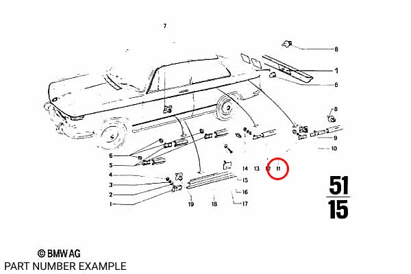 BMW 1502-2002 Metal Fastener for Belt Trim - 51135480116