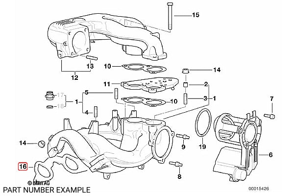 BMW Air Intake Manifold Gasket for M40 - 11611734683