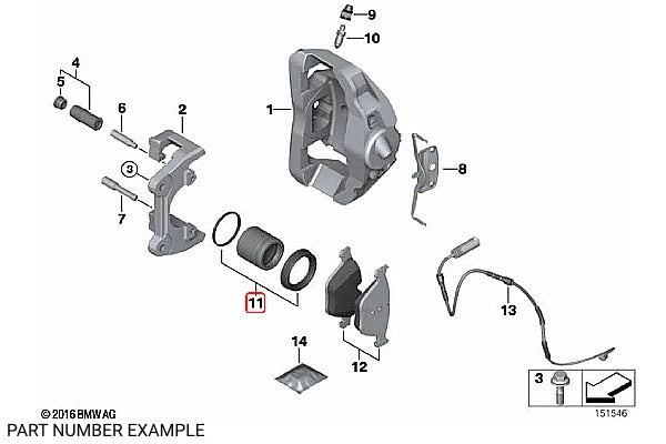 BMW Brake Caliper Repair Kit - 34111163647