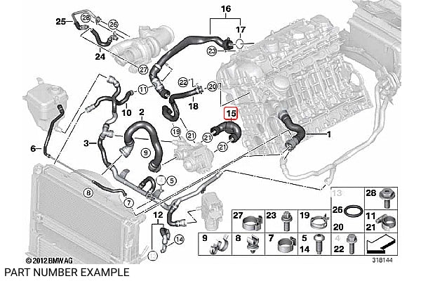 BMW Coolant Hose Waterpump To Thermostat - 11537545665