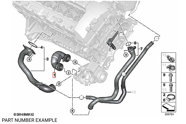 BMW Coolant Hose Waterpump To Thermostat - 11537545665