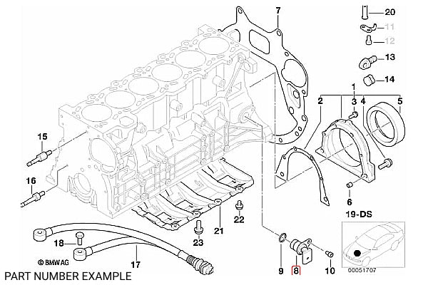 BMW Crankshaft Position Sensor for M52 M54 - 12141709616