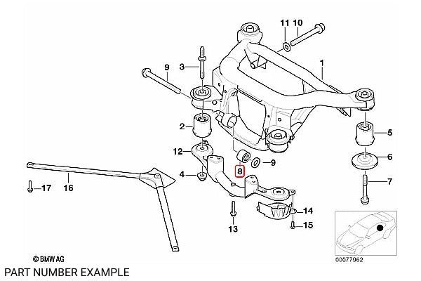 BMW E46 M3 Front Differential Bushing - 33172282484