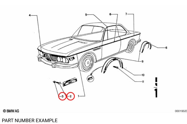 BMW E9 Exterior Trim Hardware Set (49 Piece)